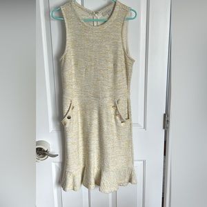 Loft Yellow Tweed Shift Dress Sz 4